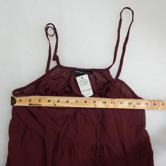 PacSun Womens Fit and Flare Mini Dress Bathing Suit Cover Up Burgundy  Size M - Picture 9 of 10